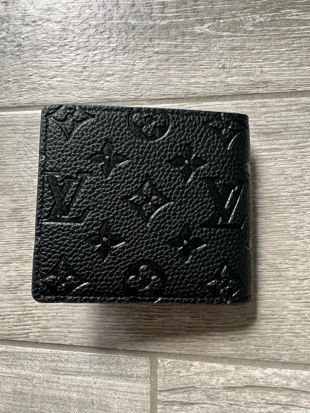 Louis Vuitton Black Embossed Monogram Leather Money Clip